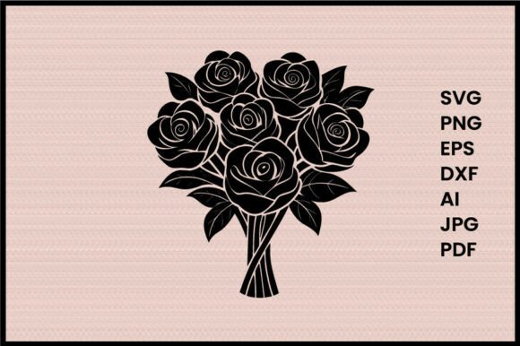 Download Rose Bouquet Illustration Silhouette - Rose bouquet illustration Collection