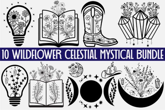 Download Wildflower Celestial Mystical SVG Bundle - Mystical svg bundle Collection